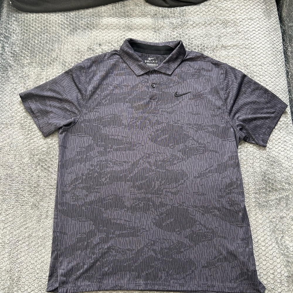 Nike Dri-FIT Men’s Short-Sleeve Polo - Purple and Grey
